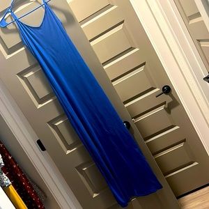Blue maxi fitted dress